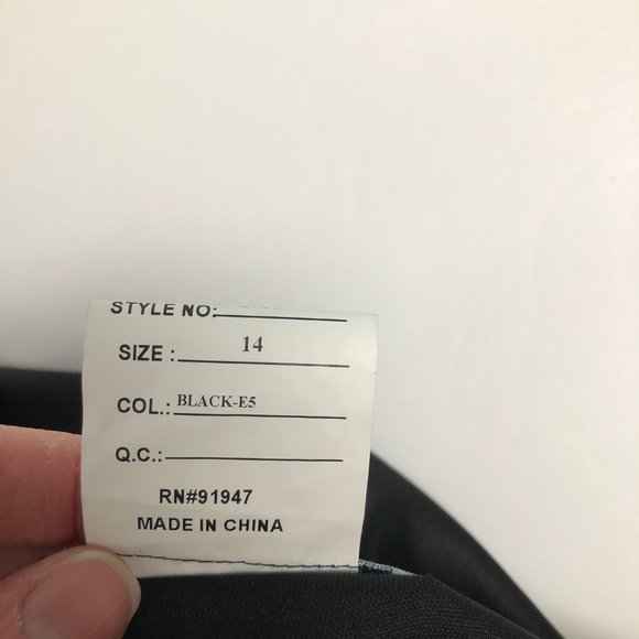 Dessy black tea length satin bridesmaid dress size 14 new with tags - Picture 8 of 11